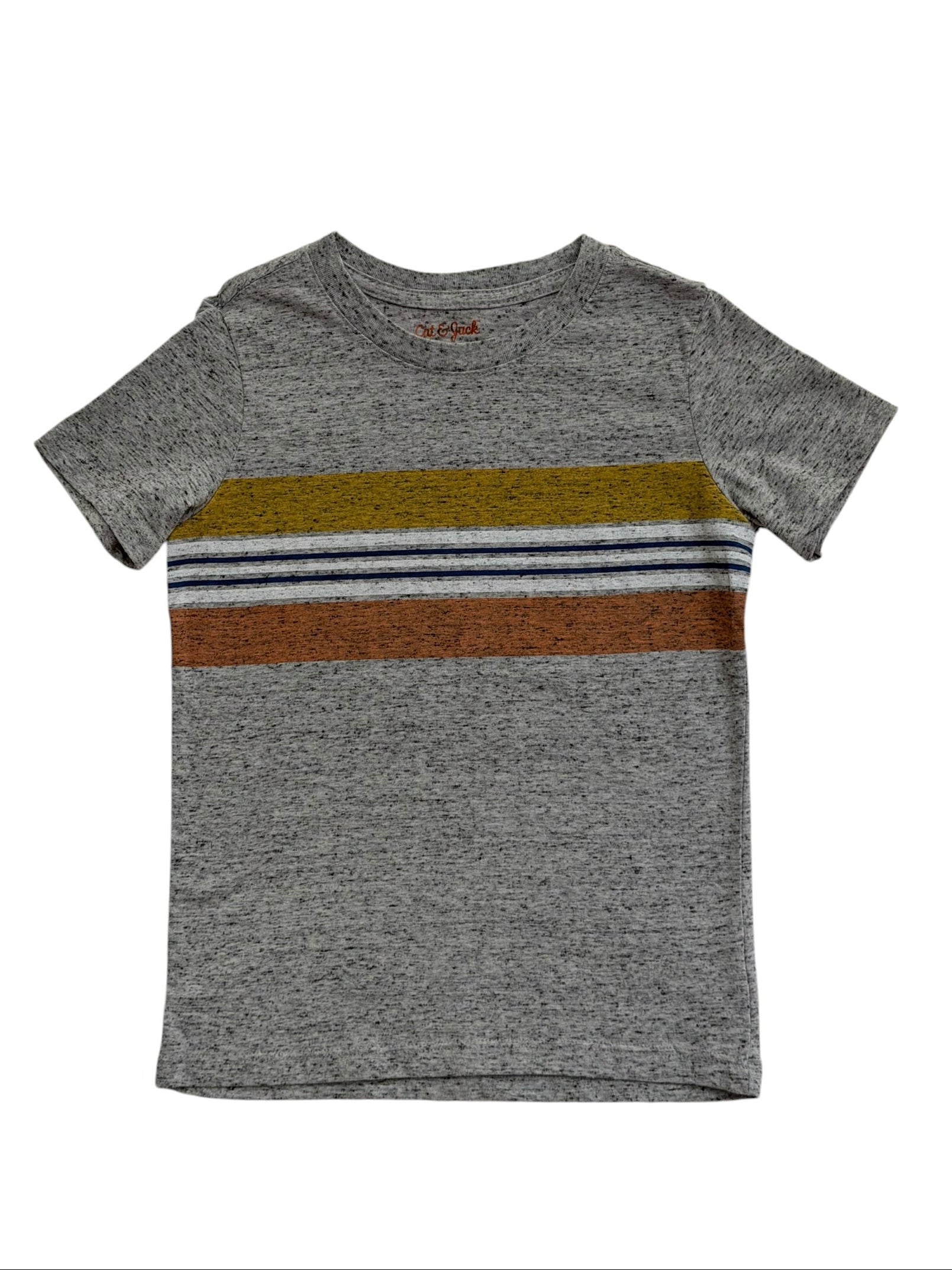Tricou copii Cat & Jack, gri cu dungi colorate