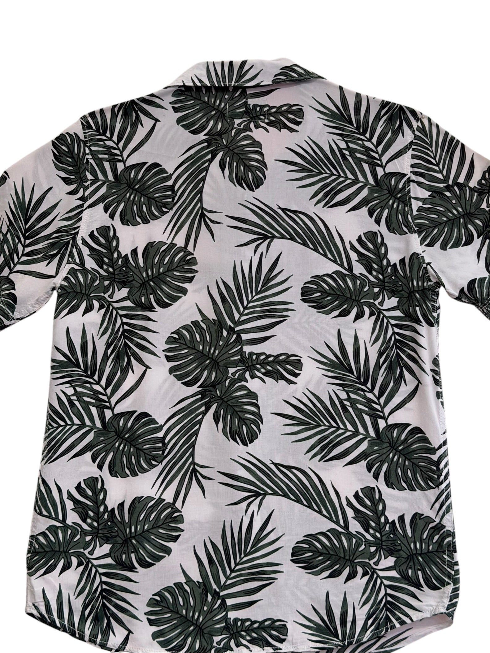 Cămașă copii albă cu imprimeu tropical
