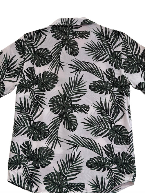 Cămașă copii albă cu imprimeu tropical