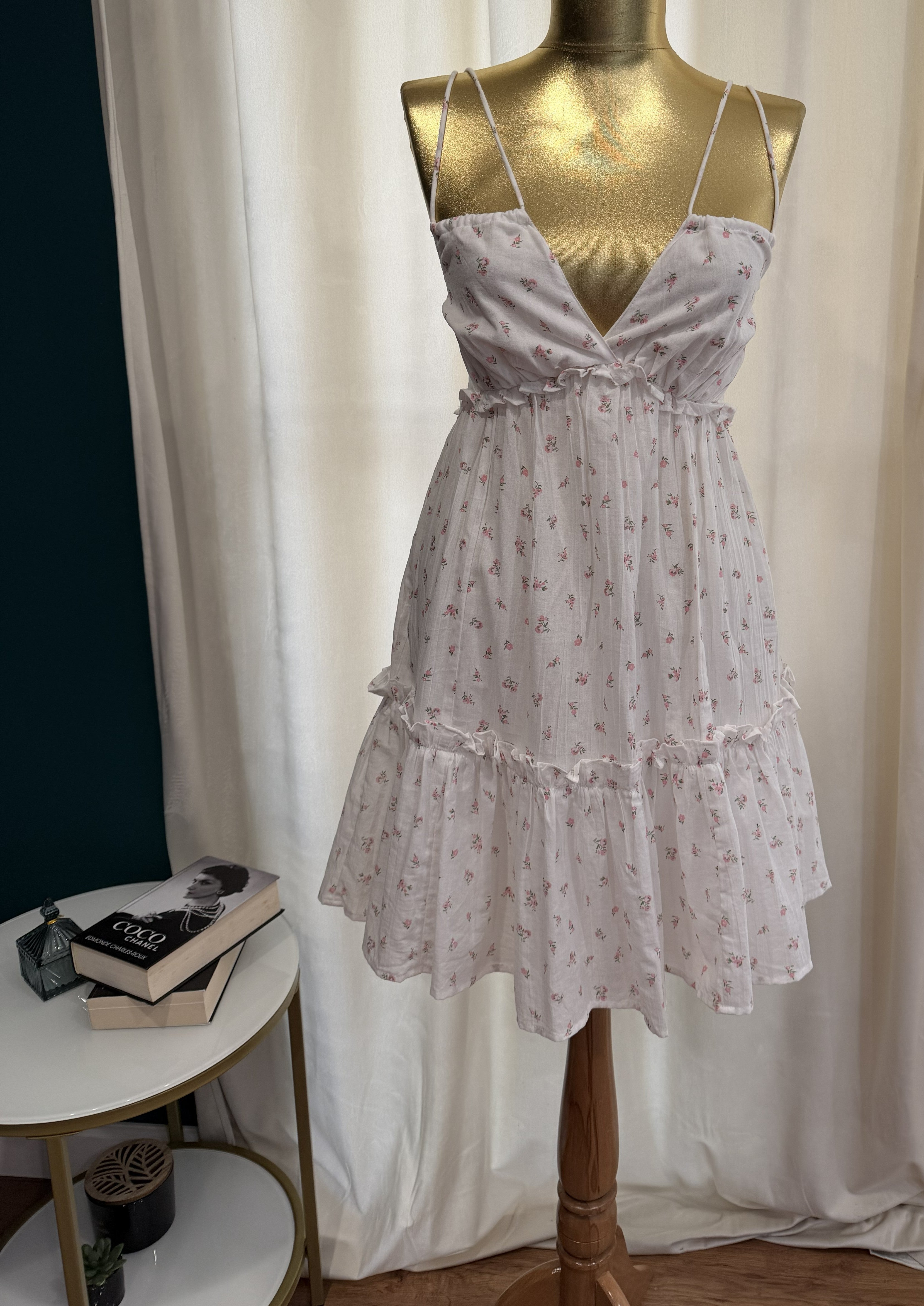 Rochie mini florală bumbac 100 %