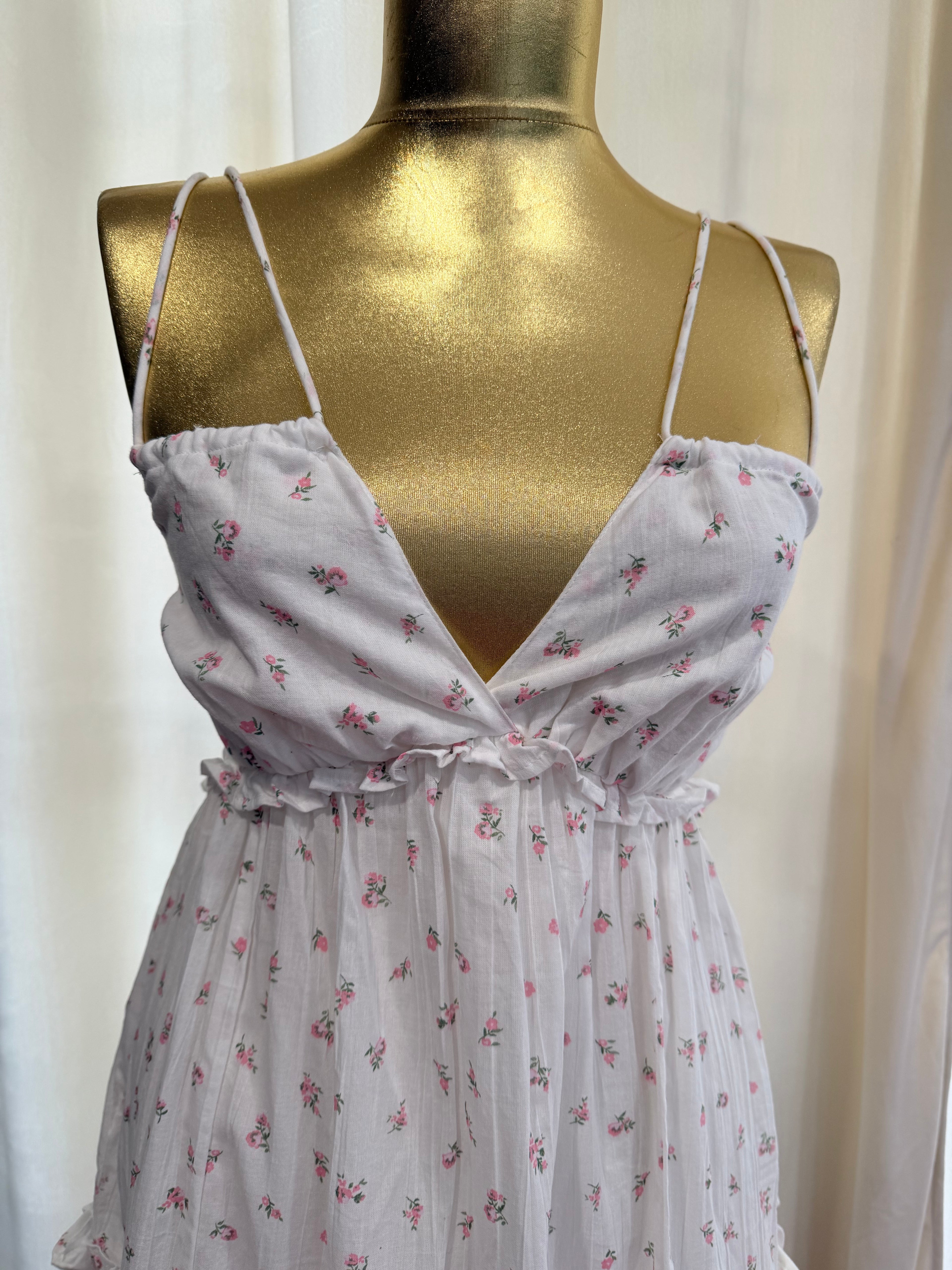 Rochie mini florală bumbac 100 %