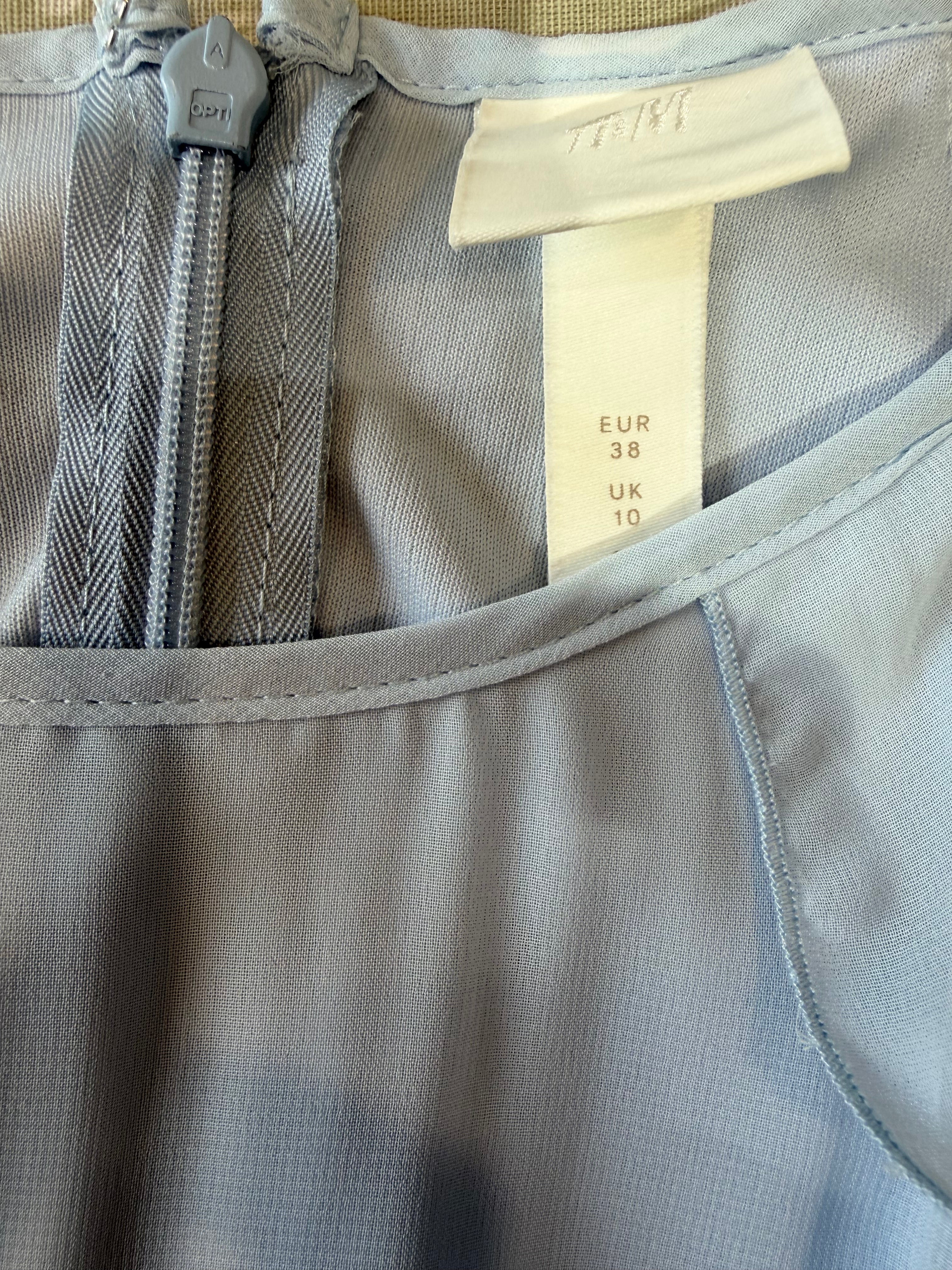Rochie lungă elegantă H&M, bleu pastel, voal