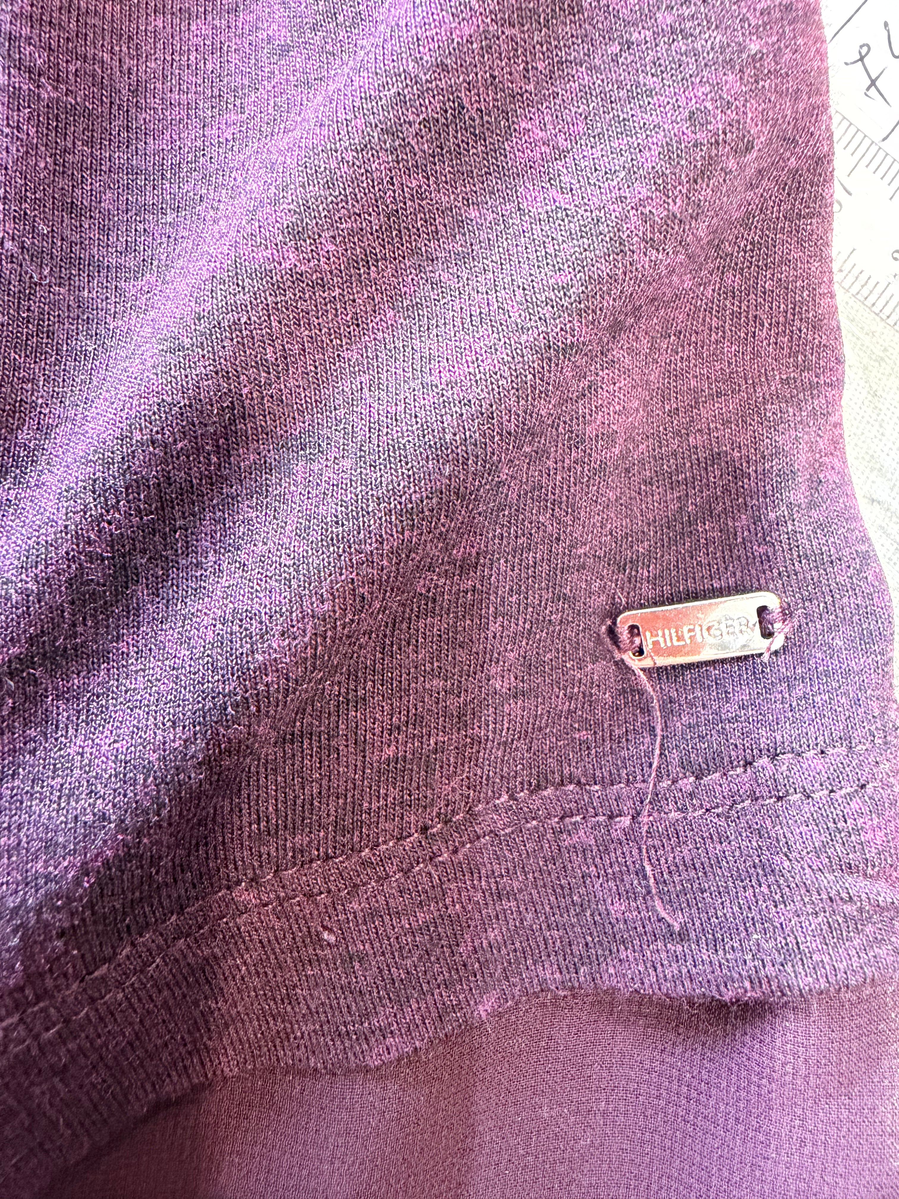 Top Tommy Hilfiger bordo cu inserții transparente