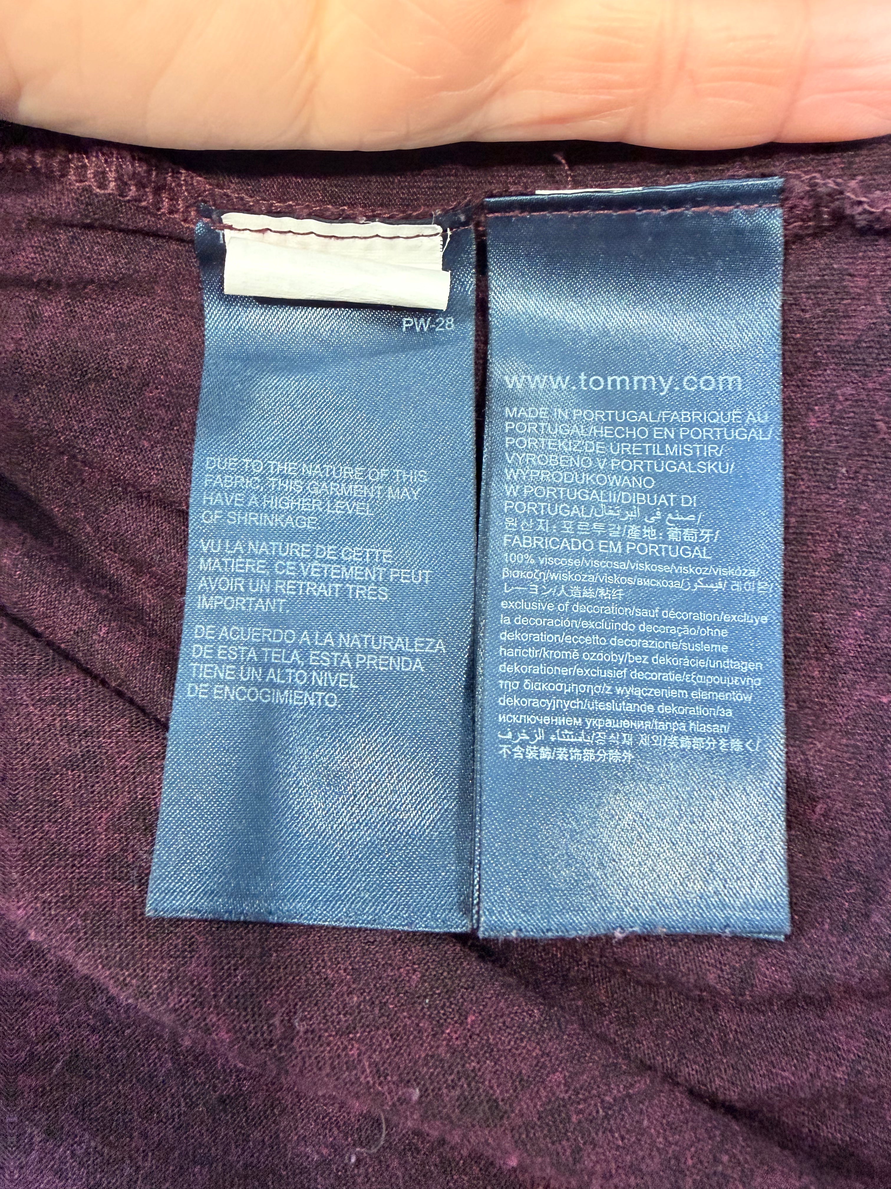 Top Tommy Hilfiger bordo cu inserții transparente